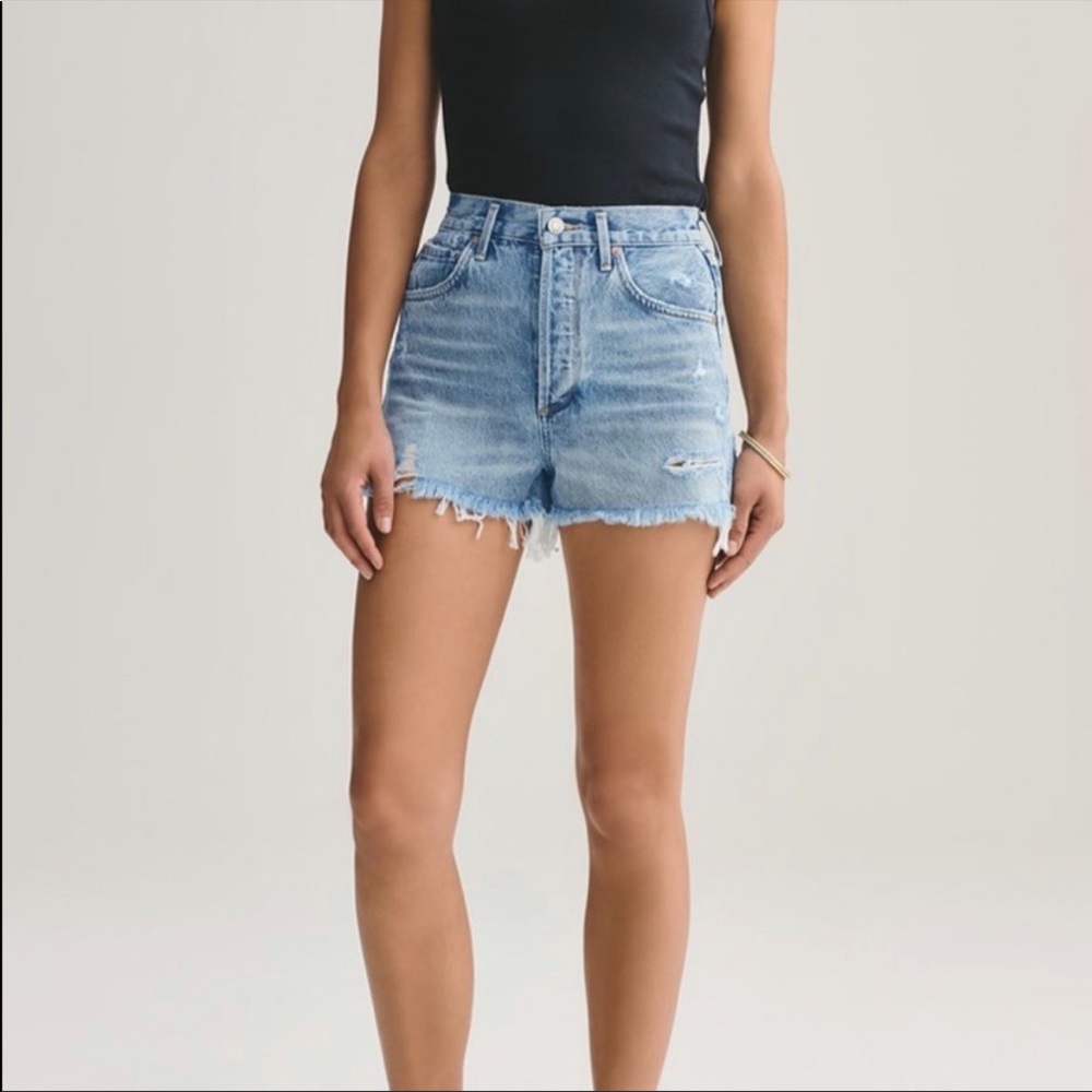 Agolde Jaden High Rise Cutoff Shorts – Size 26, “Surreal” Light Wash